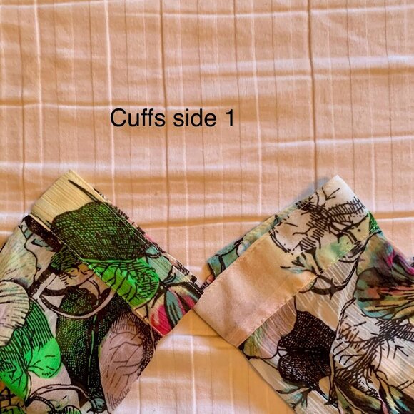 🦋 Signature Studio Butterfly Pattern Sheer Blouse, Pre-Owned, Size S 🌸 - Picture 11 of 17